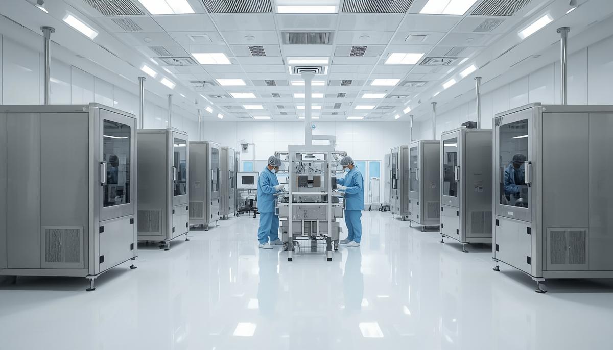 Cleanroom production line at the Om Medsurg Industries facility